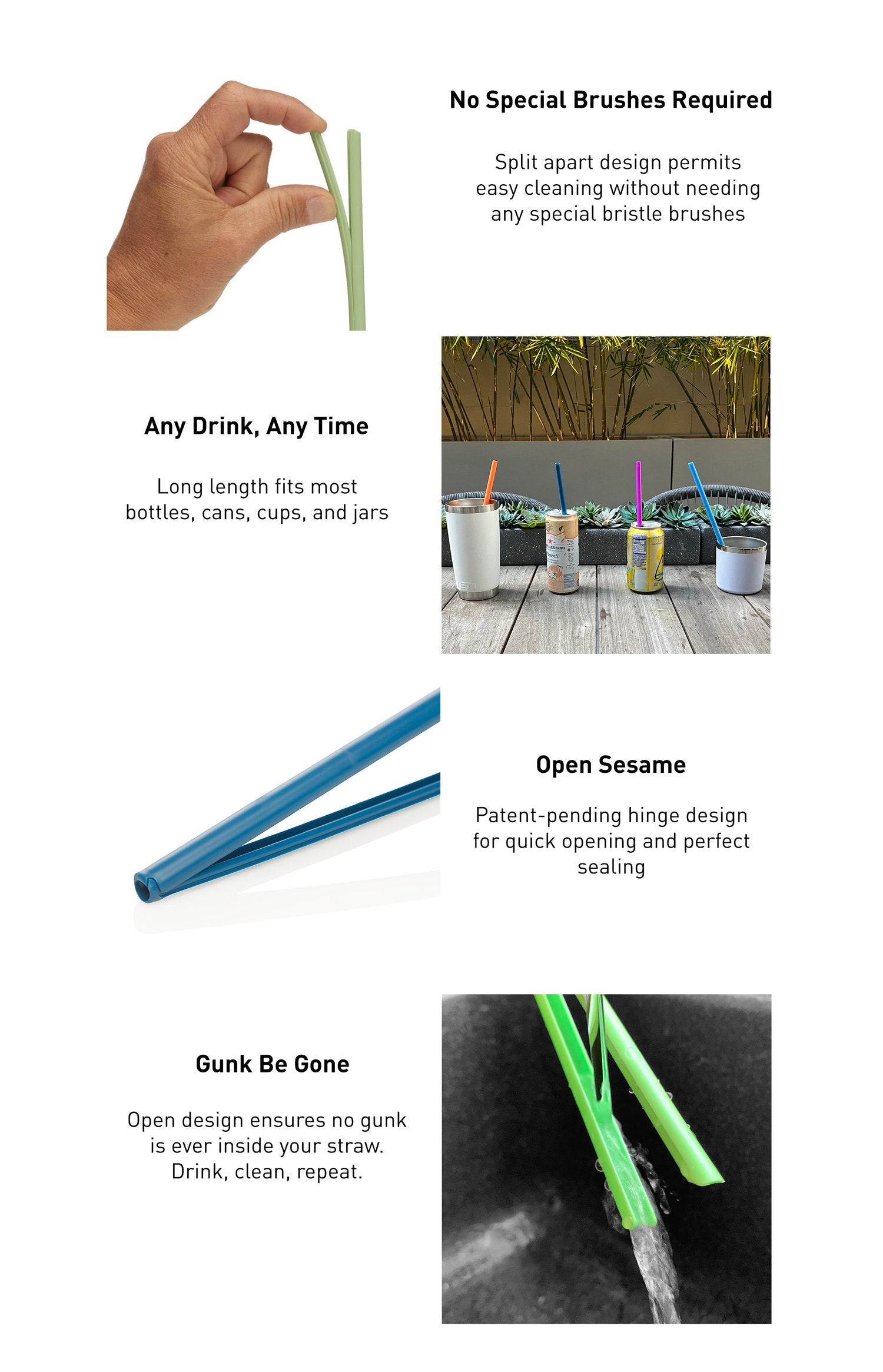 Unstraw Cleanable Reusable Straw--4 Pack