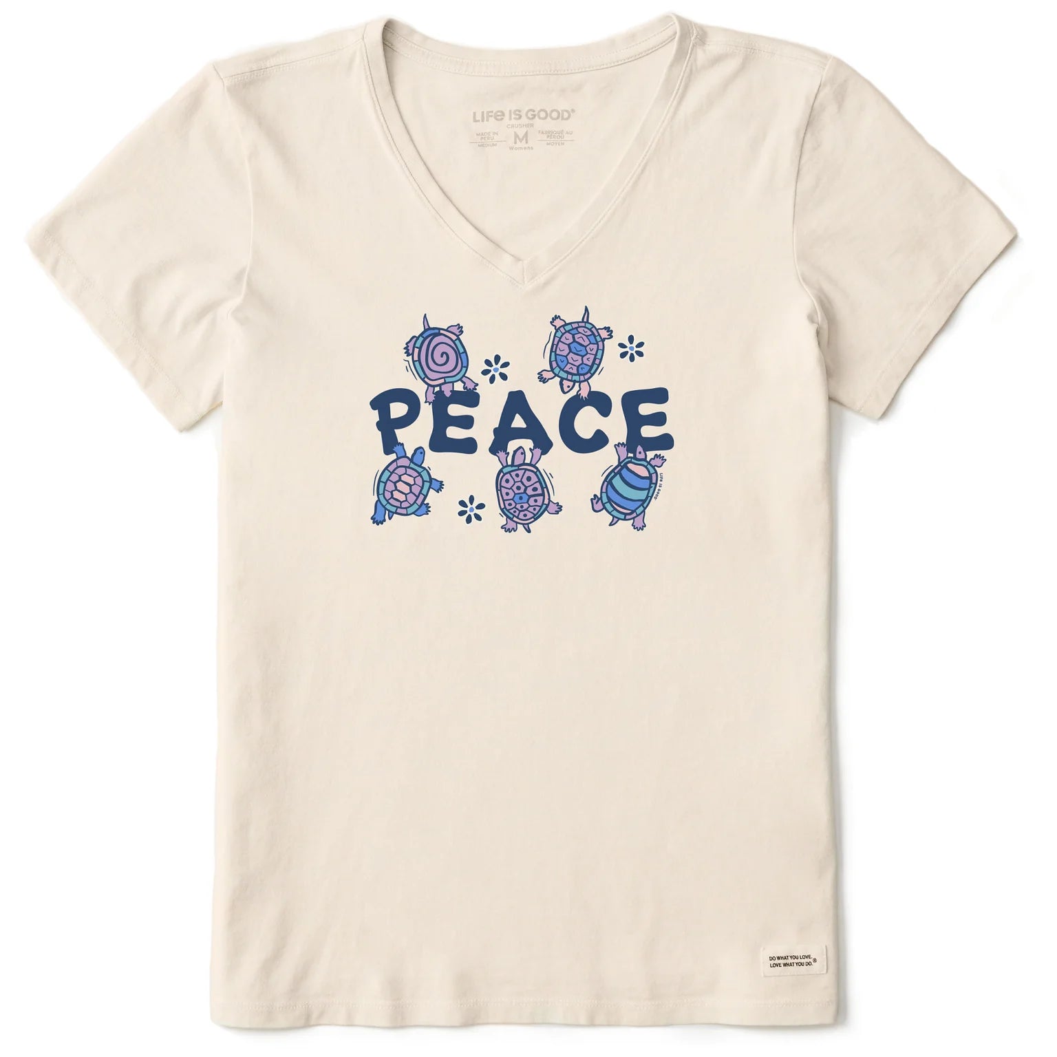 Women's Peace Turtles Short Sleeve Crusher Vee Shirt