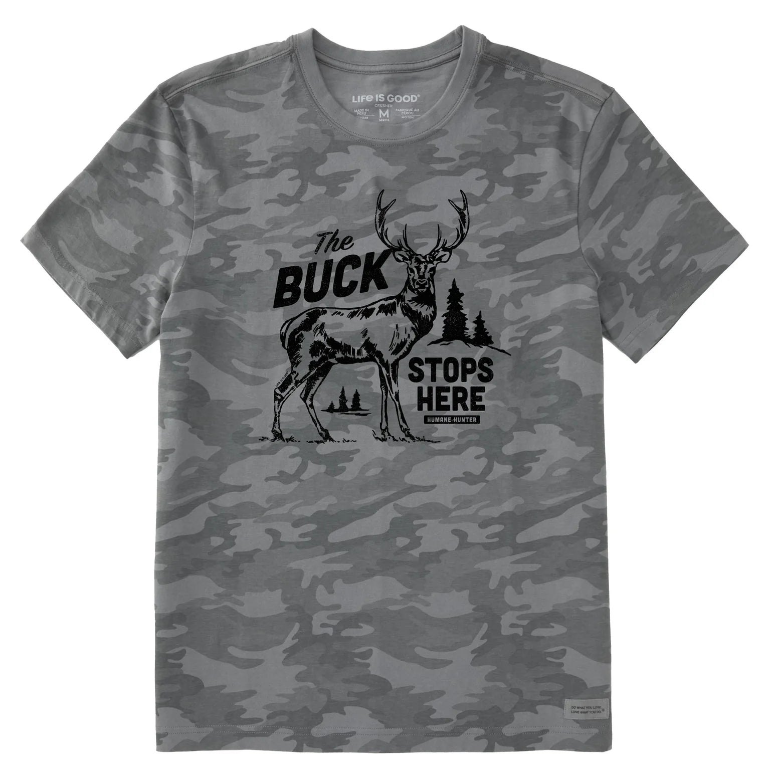 Men's Buck Stops Here Allover Printed Crusher Tee
