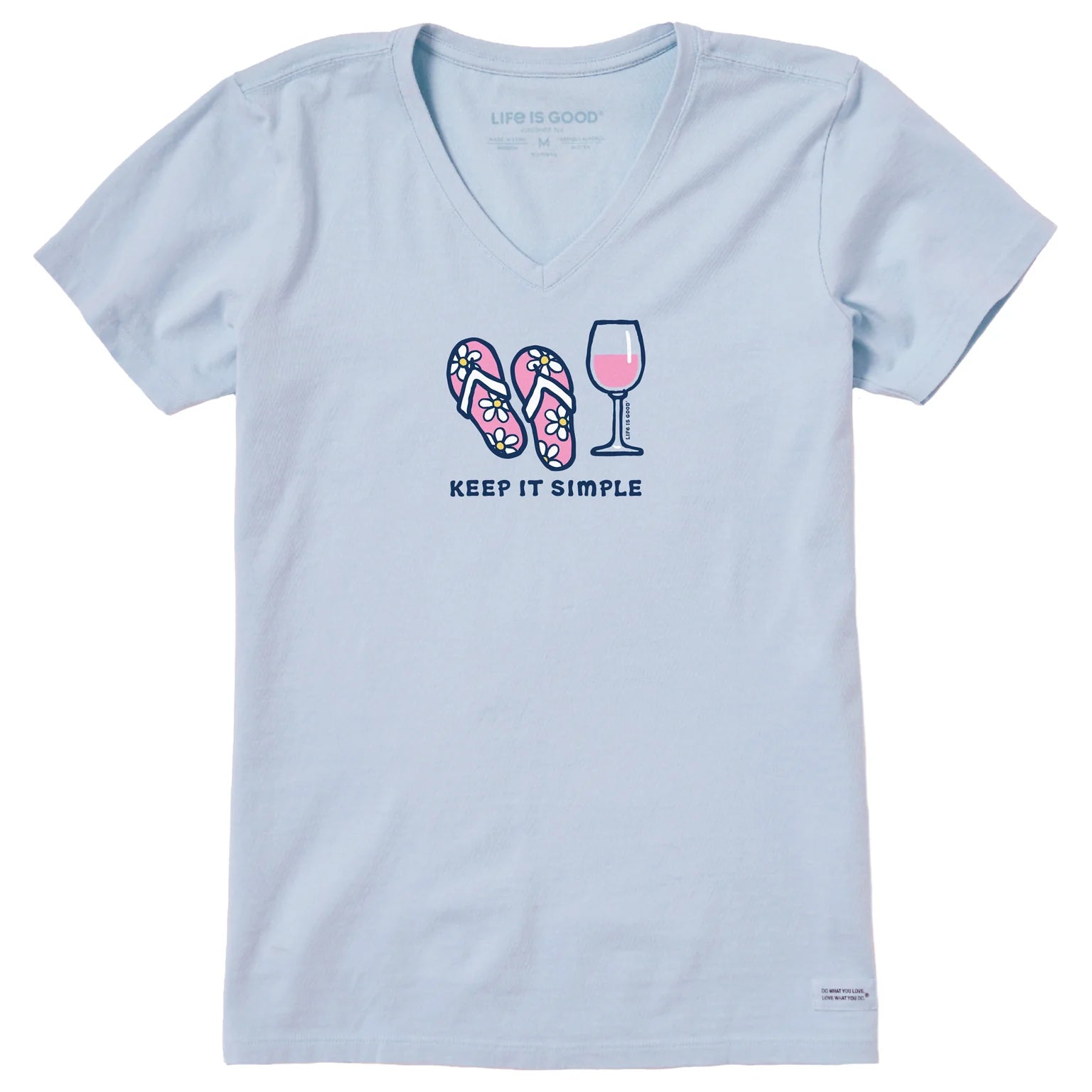 Women's Keep it Simple Flip Flops Short Sleeve Crusher Vee sHIRT