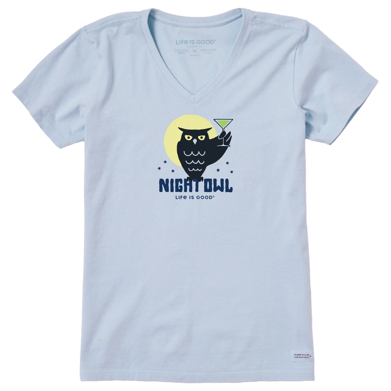 Women's Crafty Night Owl Short Sleeve Crusher Vee Shirt