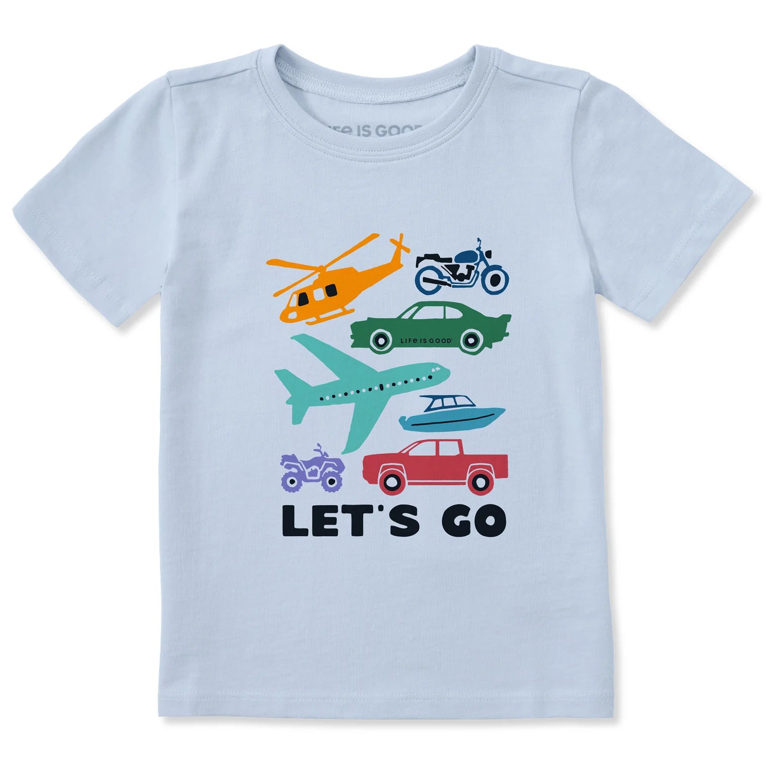 Toddler Let's Go Vehicles Short Sleeve Crusher Tee Shirt