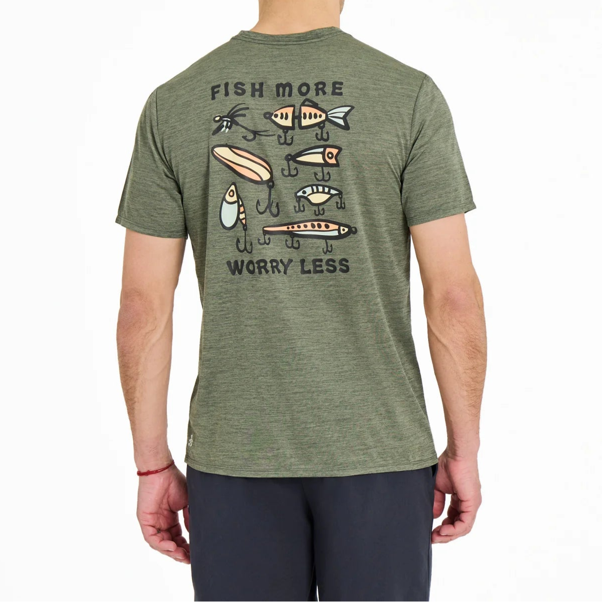 Men's Vintage Fish More Worry Less Sun Crusher Tee
