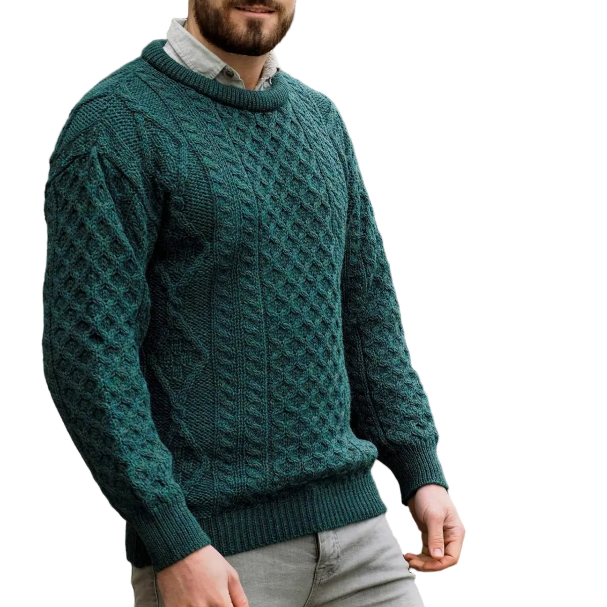Unisex Aran Crew Neck Sweater