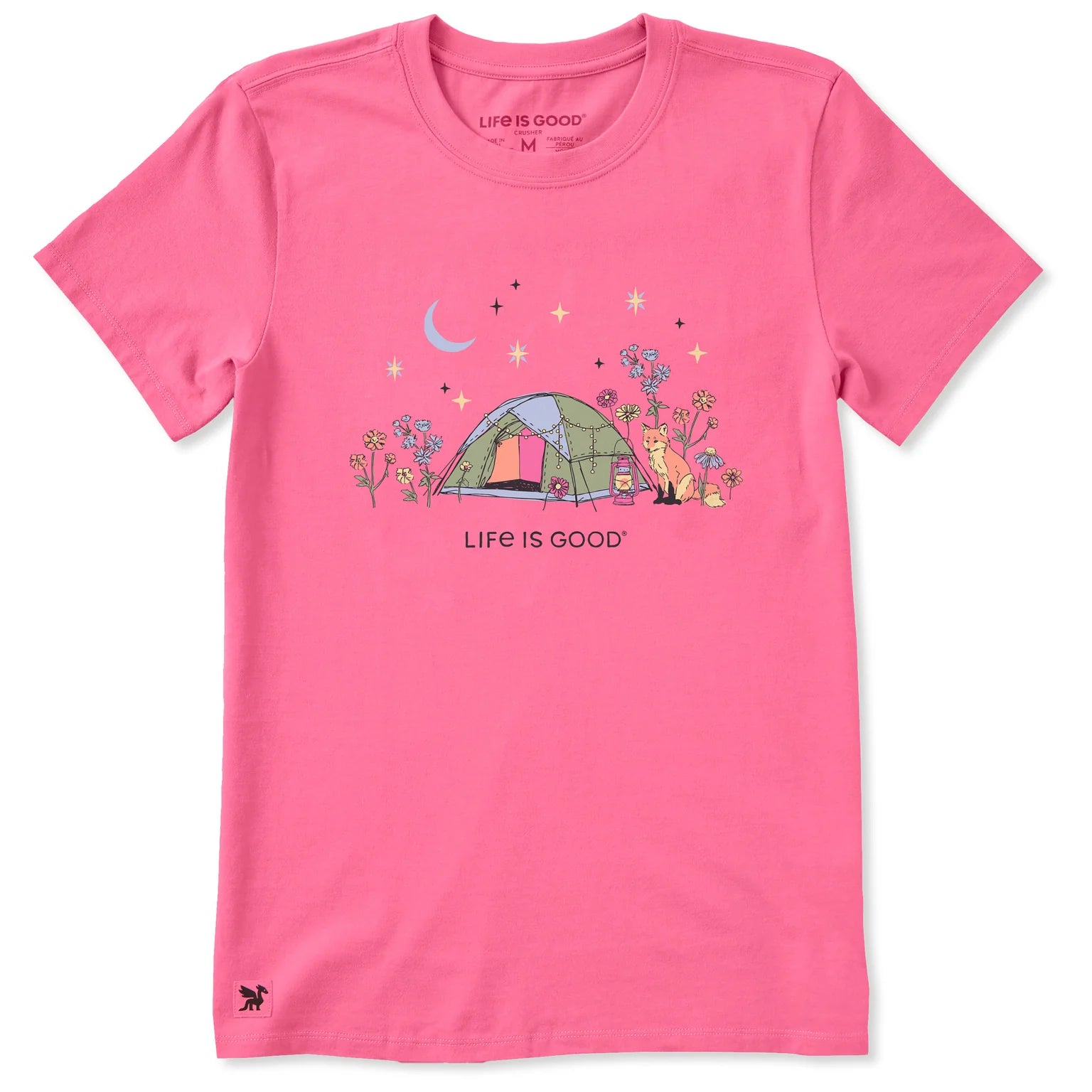 Women's Camping Fox Flowers Short Sleeve Crusher-LITE Tee Shirt