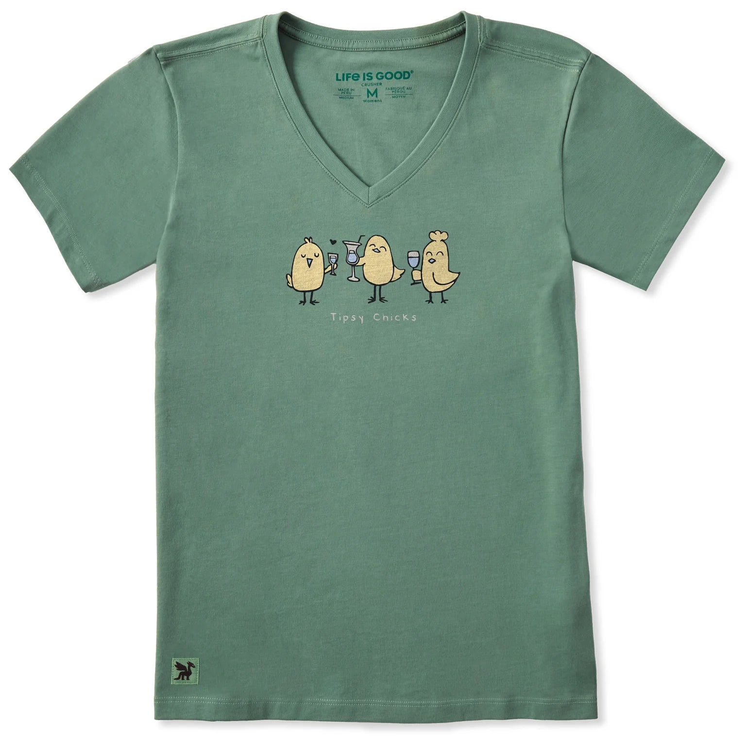 Women's Three Tipsy Chicks Short Sleeve Crusher-LITE Vee Shirt