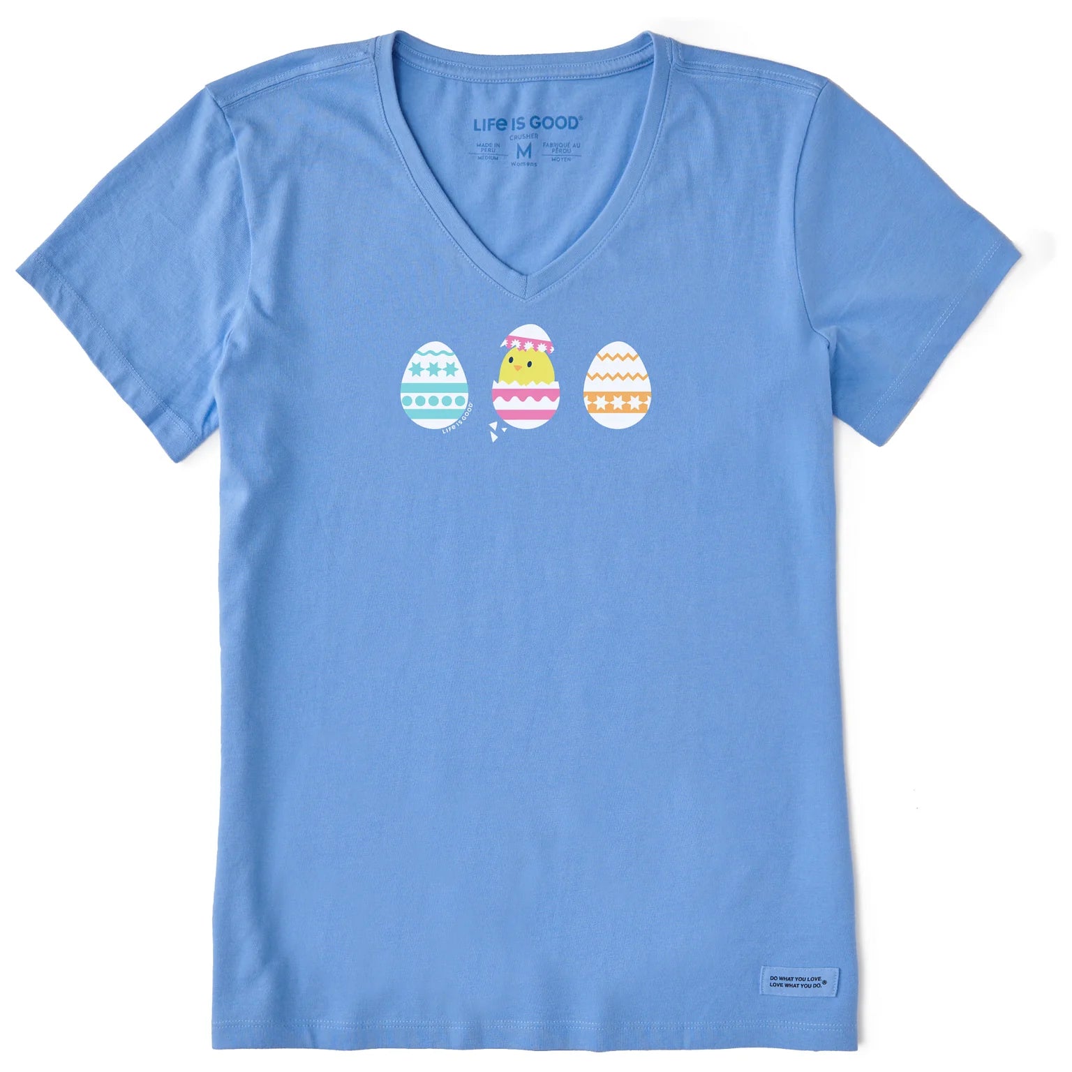 Women's Easter Egg Chick Short Sleeve Vee