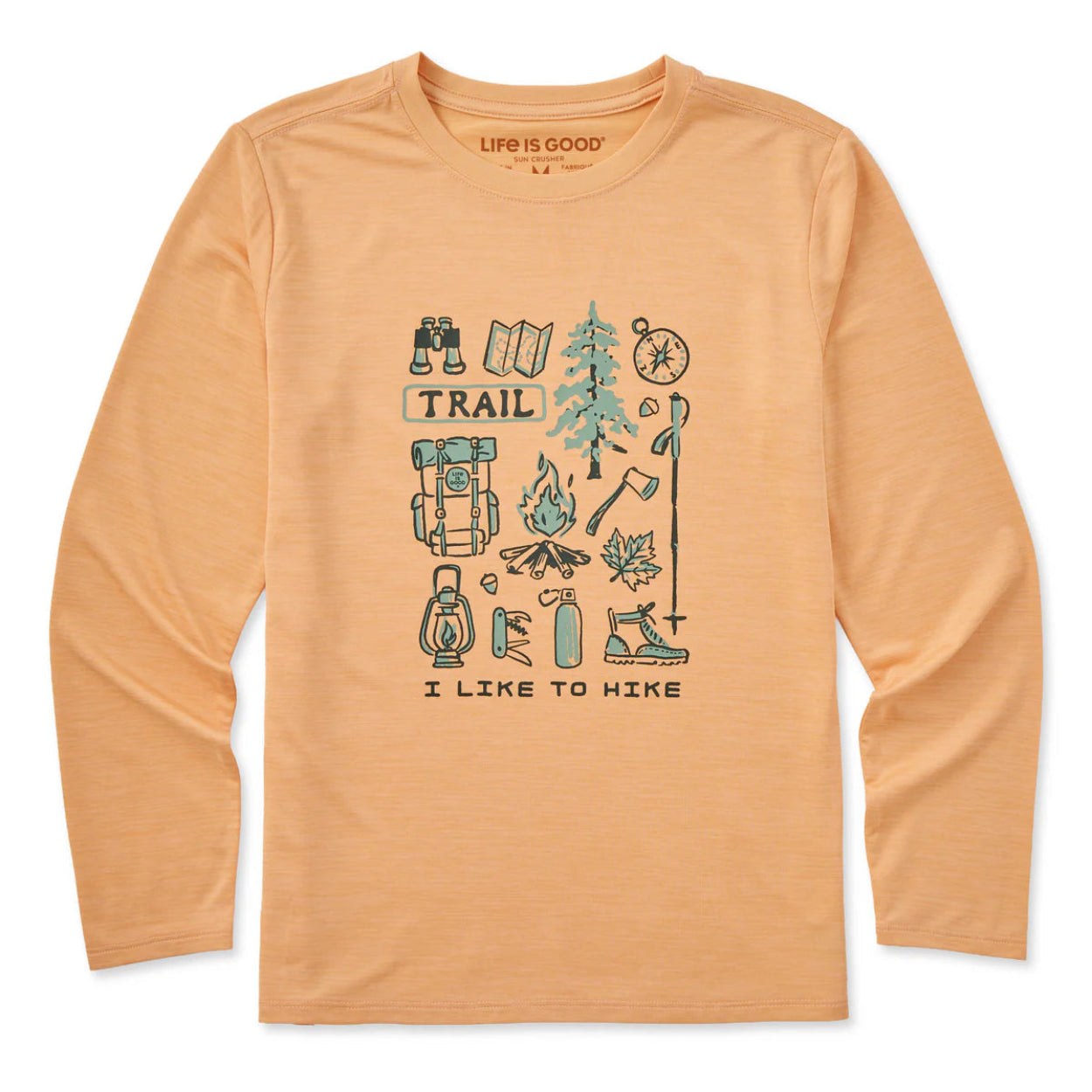 Kids' I Like to Hike Long Sleeve Sun Crusher Tee Shirt