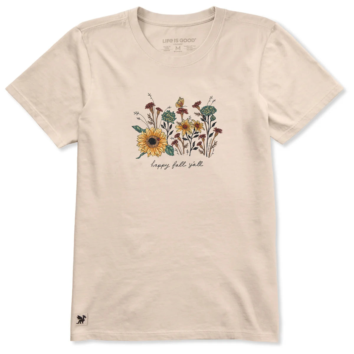 Women's Happy Fall Wildflowers Short Sleeve Crusher Tee Shirt