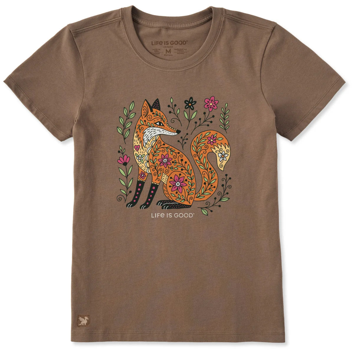 Women's Patchwork Fox Short Sleeve Crusher Tee Shirt