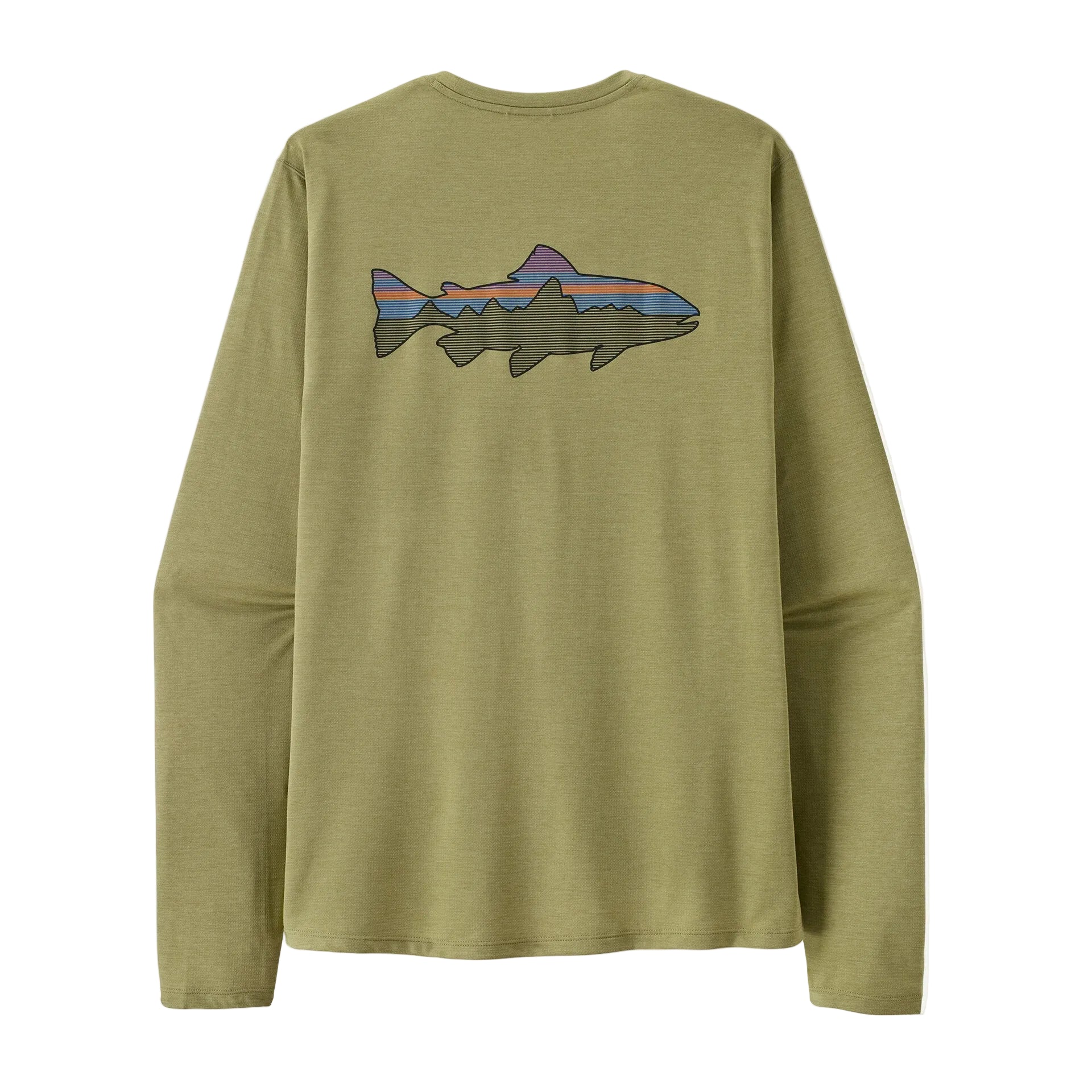 Men's Long-Sleeved Capilene Cool Breathable Sun Shirt--Fitz Roy Trout