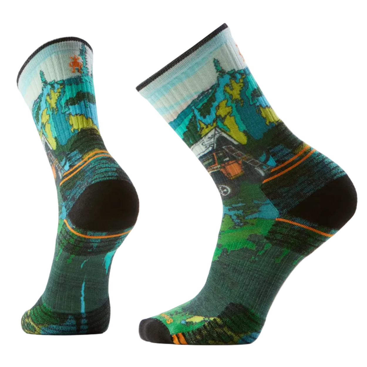 Hike Targeted Cushion Trail Trekker Print Crew Socks