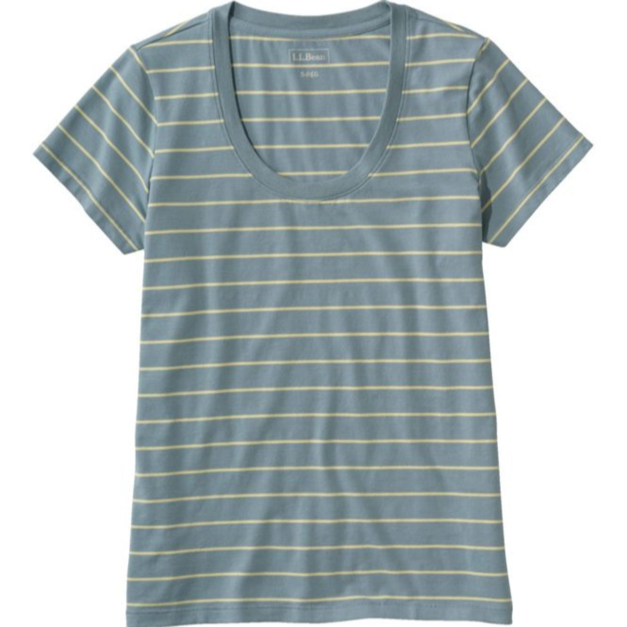 Women's Soft Stretch Supima-Blend Tee, Scoopneck Short-Sleeve Stripe