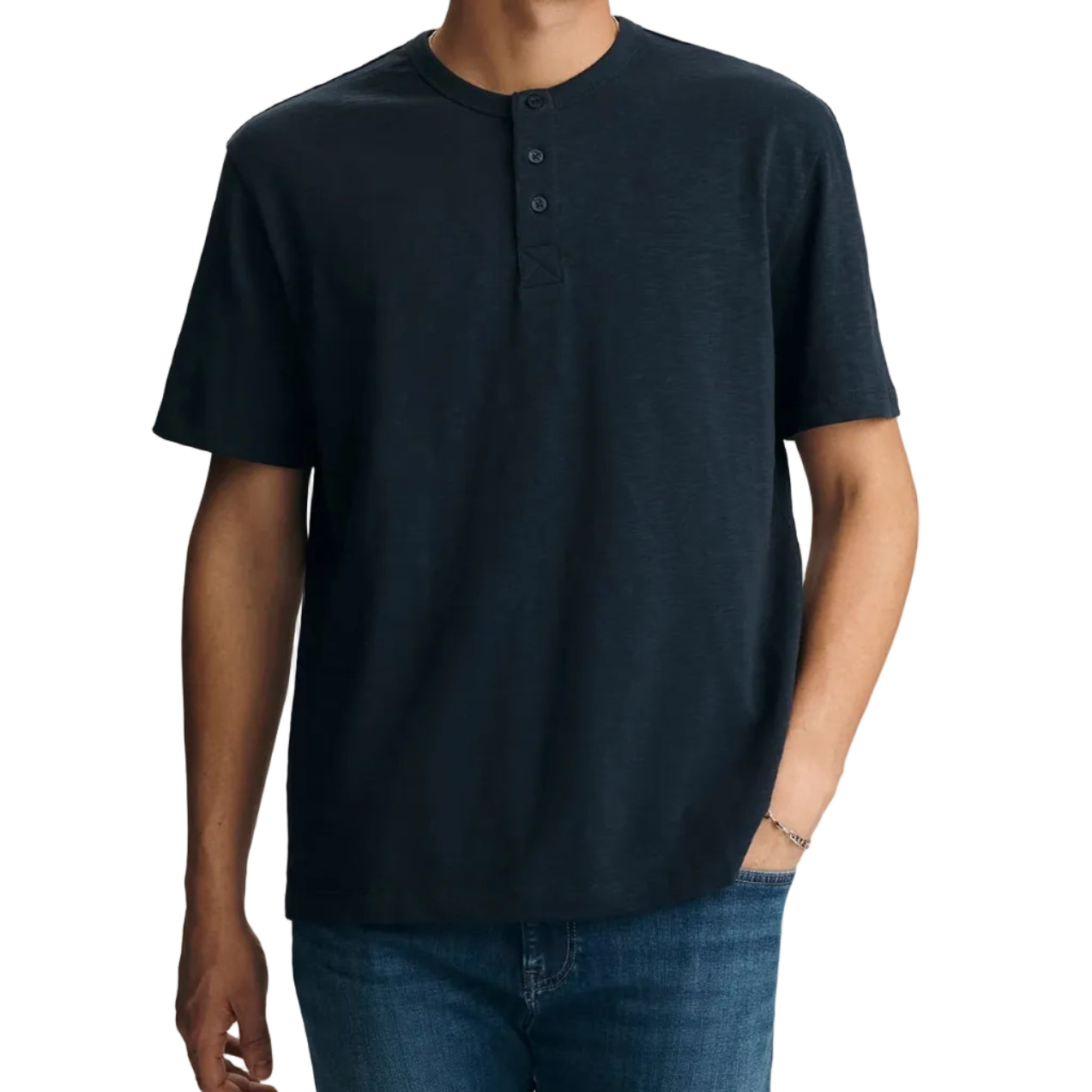 Men's Buttoned Henley Tee Shirt