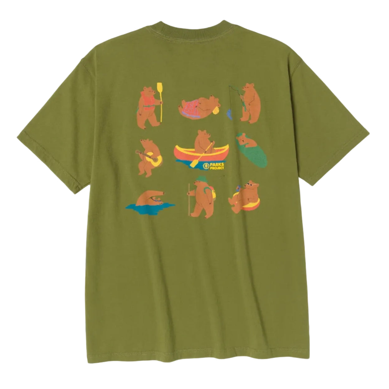 Unisex Bears At Camp Short Sleeve Pocket Tee Shirt