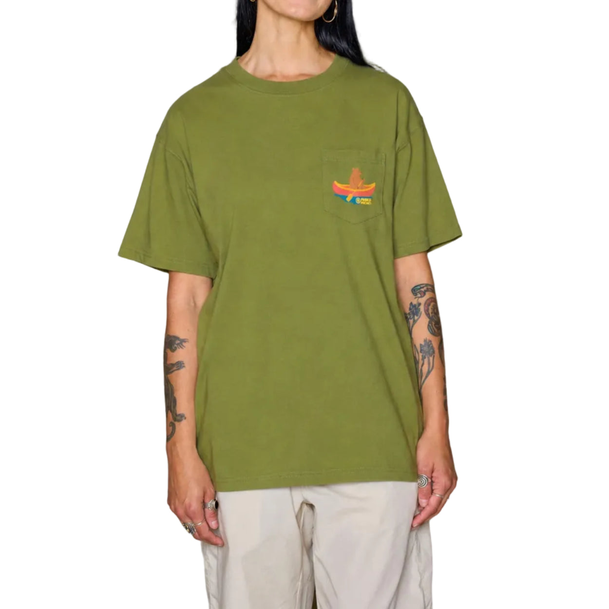 Unisex Bears At Camp Short Sleeve Pocket Tee Shirt