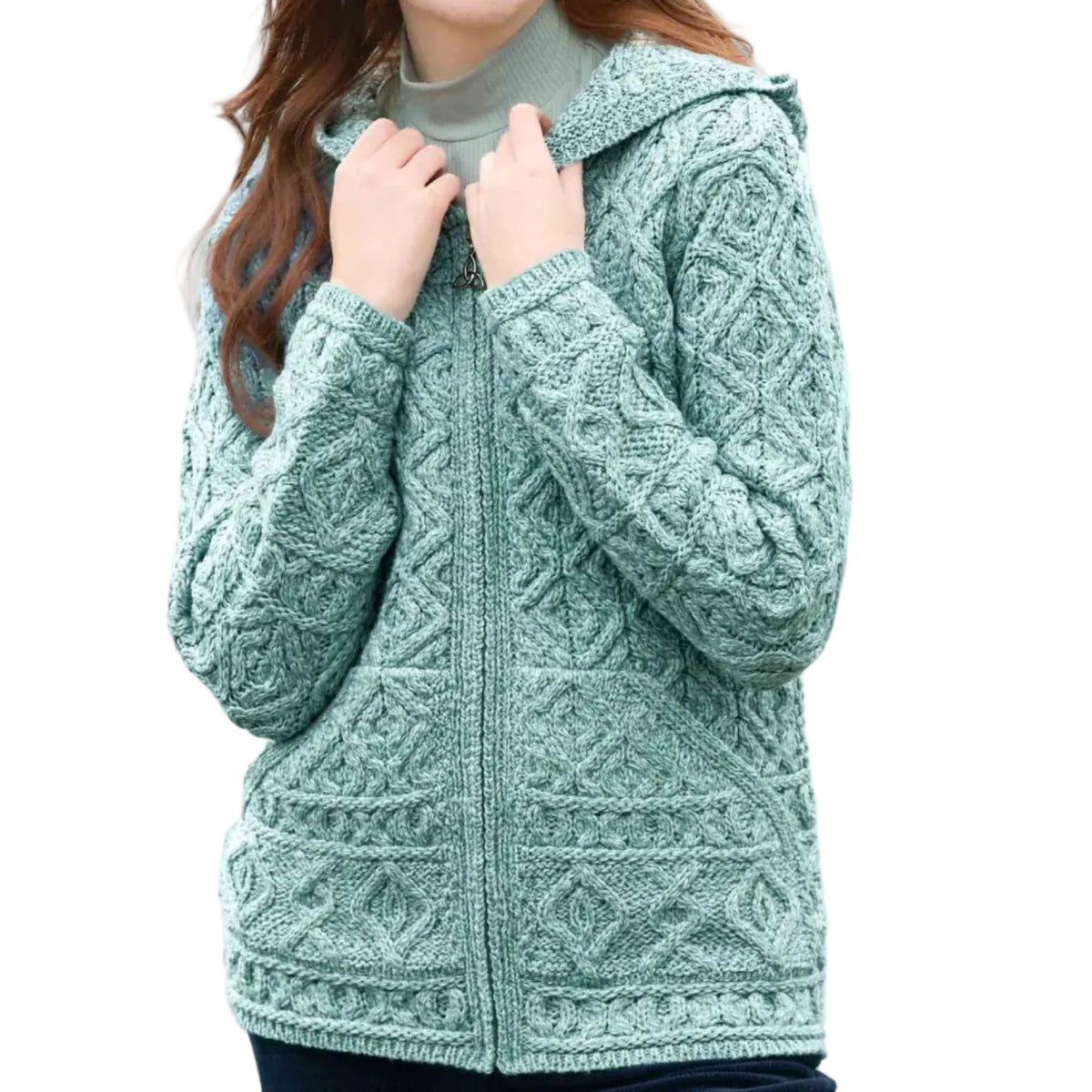 Women's Honeycomb Hood Cardigan Sweater