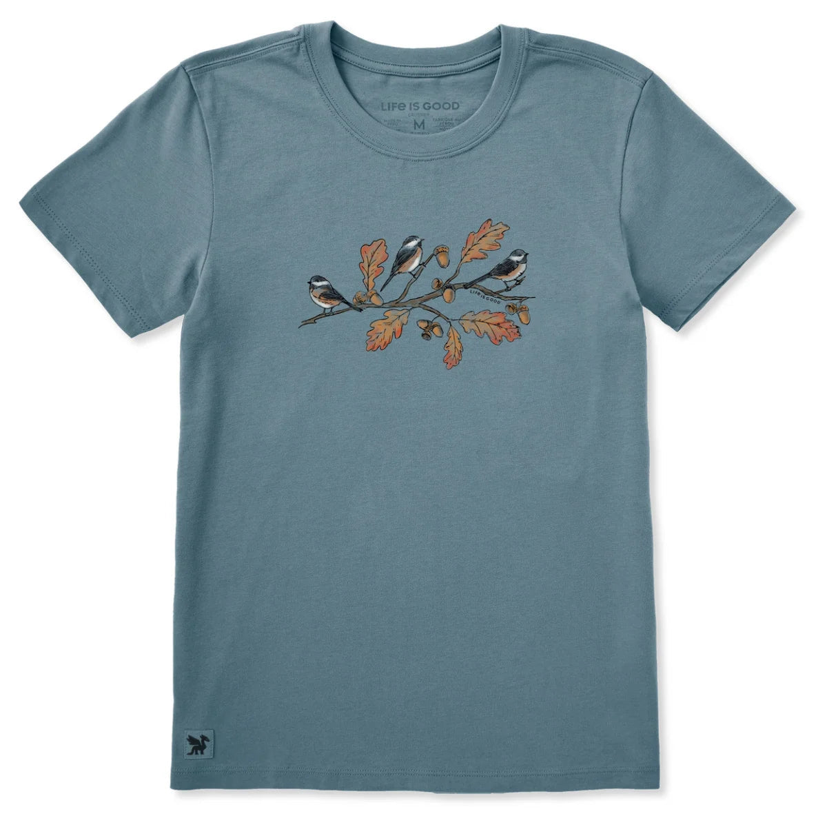 Women's Three Autumn Birds Short Sleeve Crusher Tee Shirt