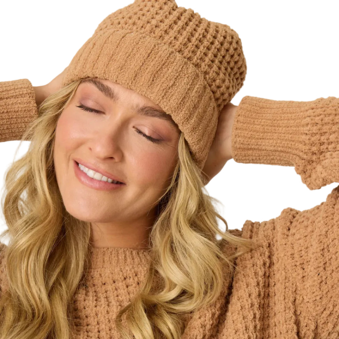 Chenille Waffle Beanie