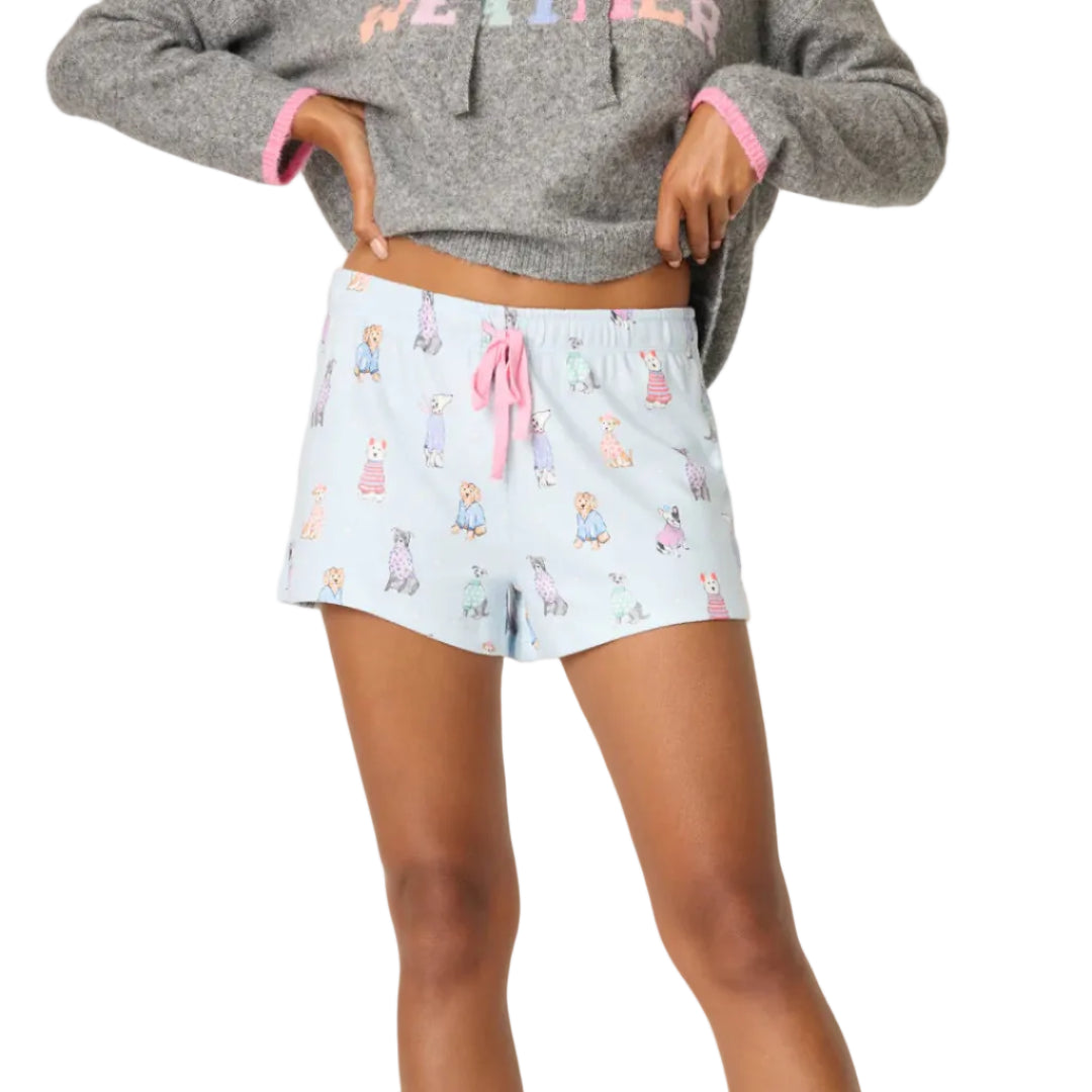 Women's Doggone Cold Dog Print Pointelle Shorts