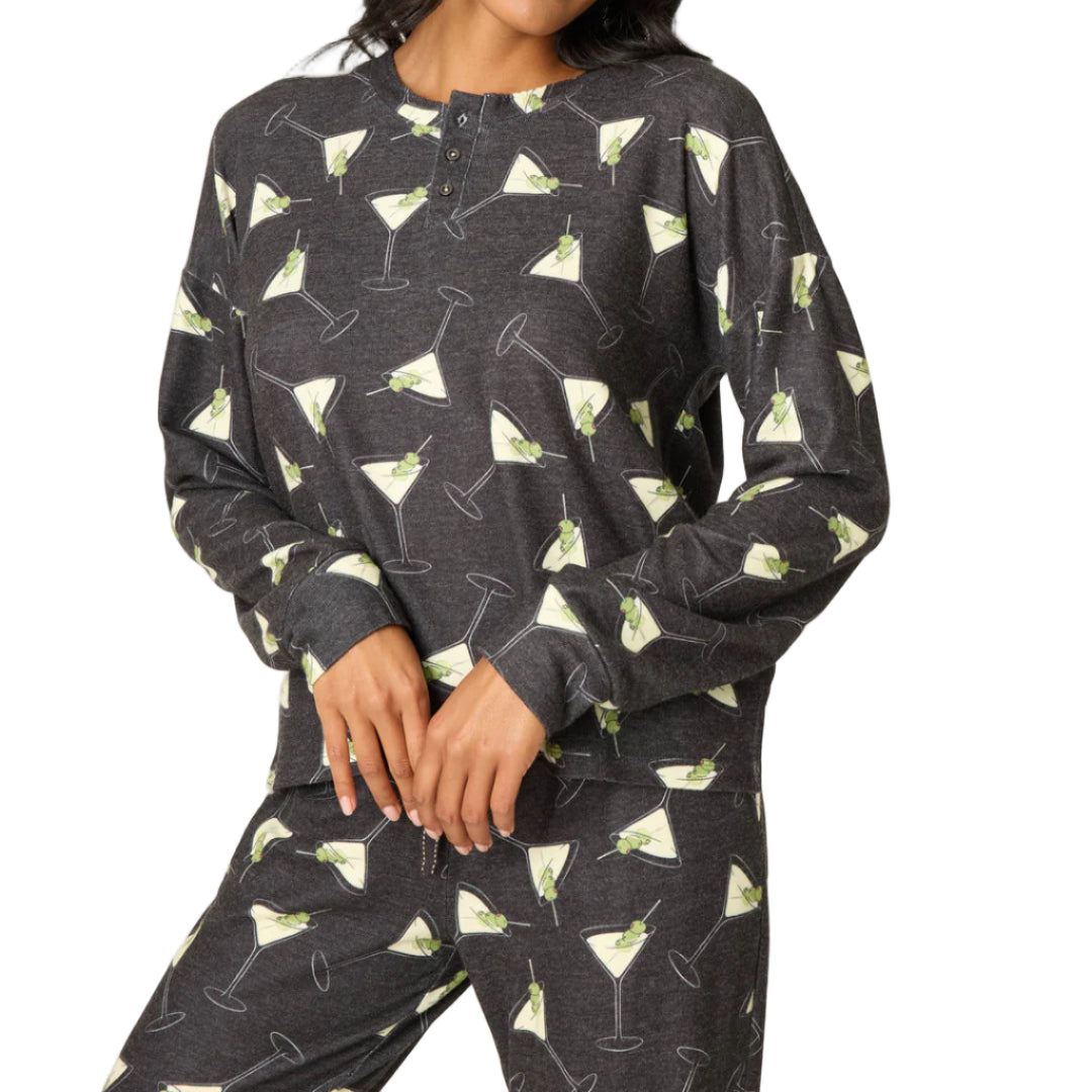 Women's Merrier With A Martini Long Sleeve Top