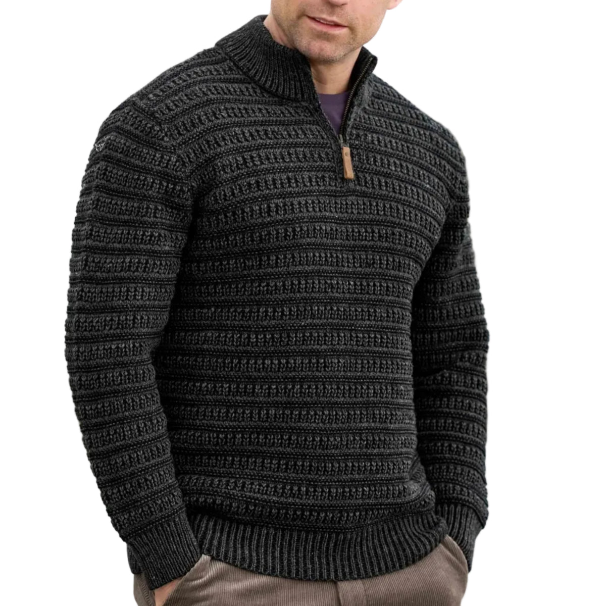 Men's Plated Merino Wool 1/4 Zip Sweater