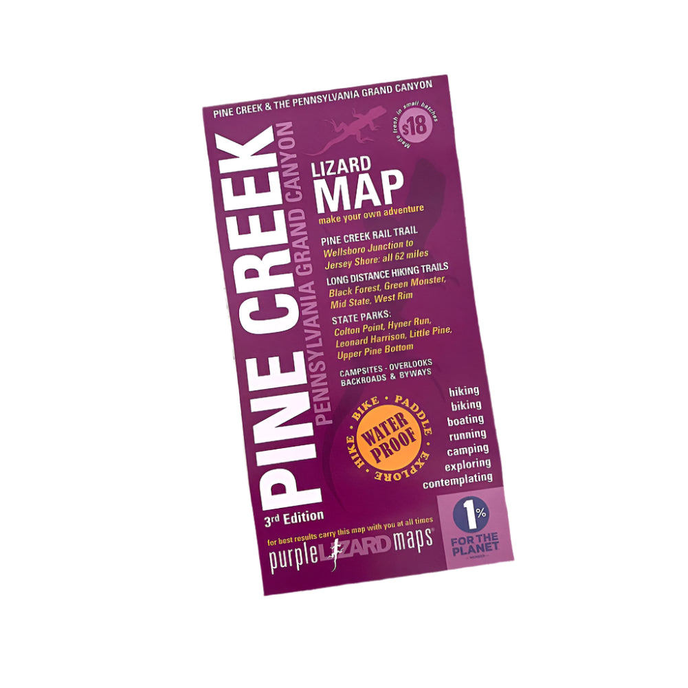 Pine Creek Lizard Map--Grand Canyon of Pennsylvania 3rd Edition
