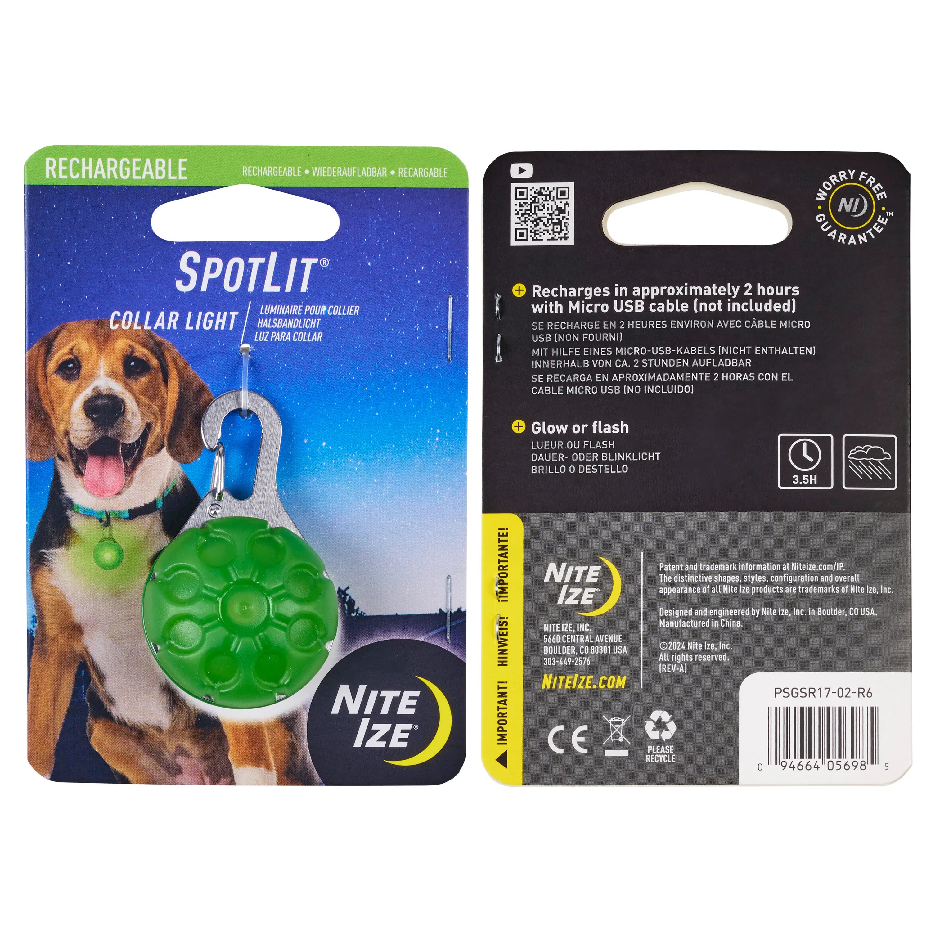 SpotLit Rechargeable Dog Collar Light