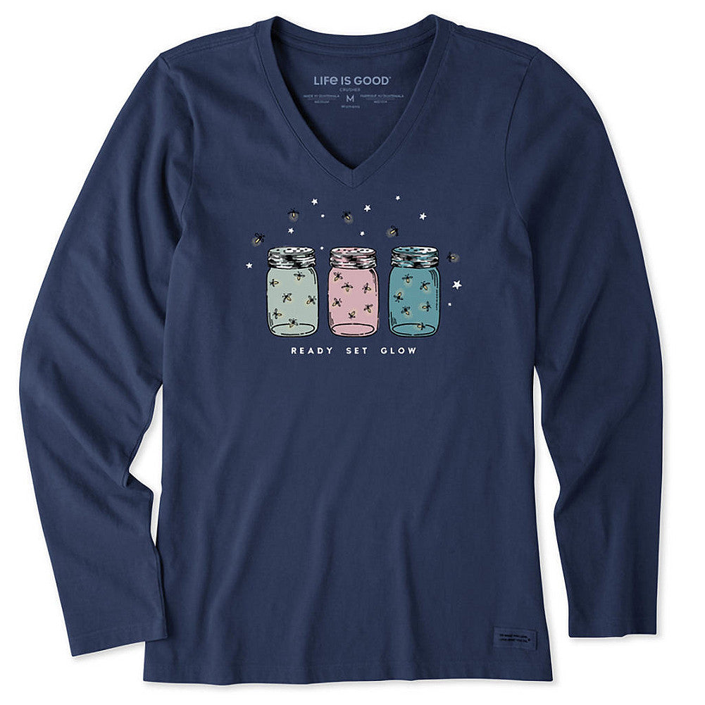 Women's Ready Set Glow Long Sleeve Crusher Vee Shirt