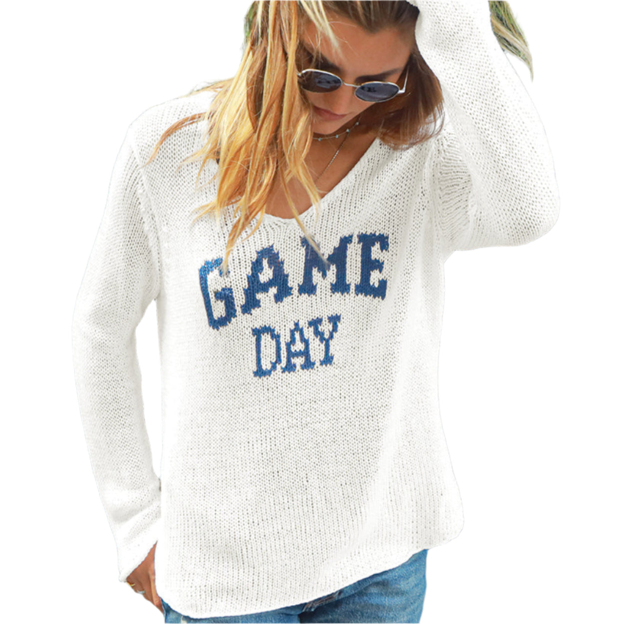 Women's Game Day V Cotton Sweater