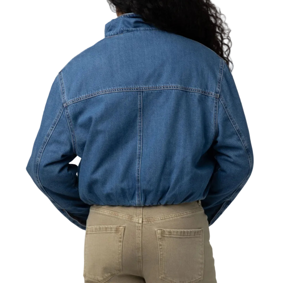 Women's Side Quest High Collar Bubble Denim Jacket