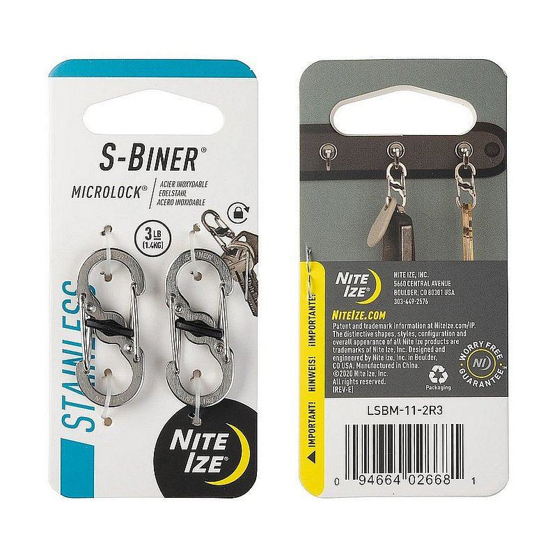 S-Biner MicroLock Stainless Steel 2pk STAINLESS