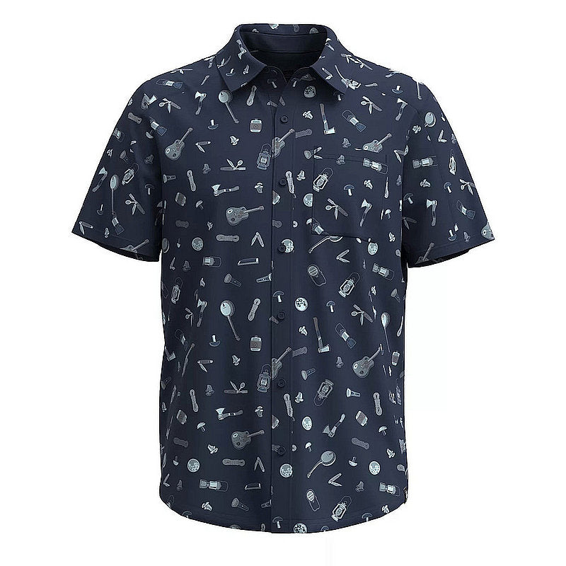 Men's Printed Short Sleeve Button Down Shirt