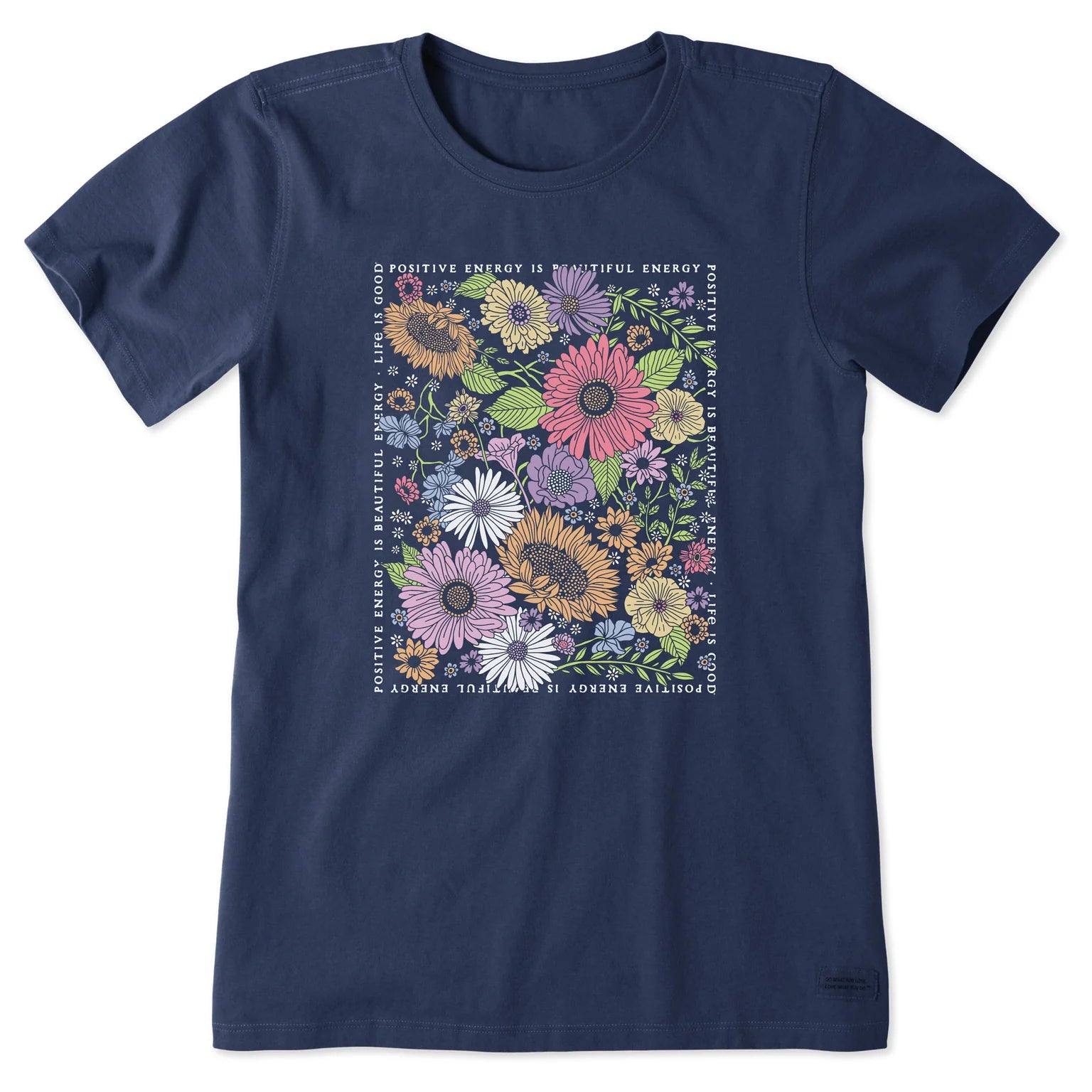 Women's Beautiful Energy Wildflowers Short Sleeve Crusher Tee Shirt
