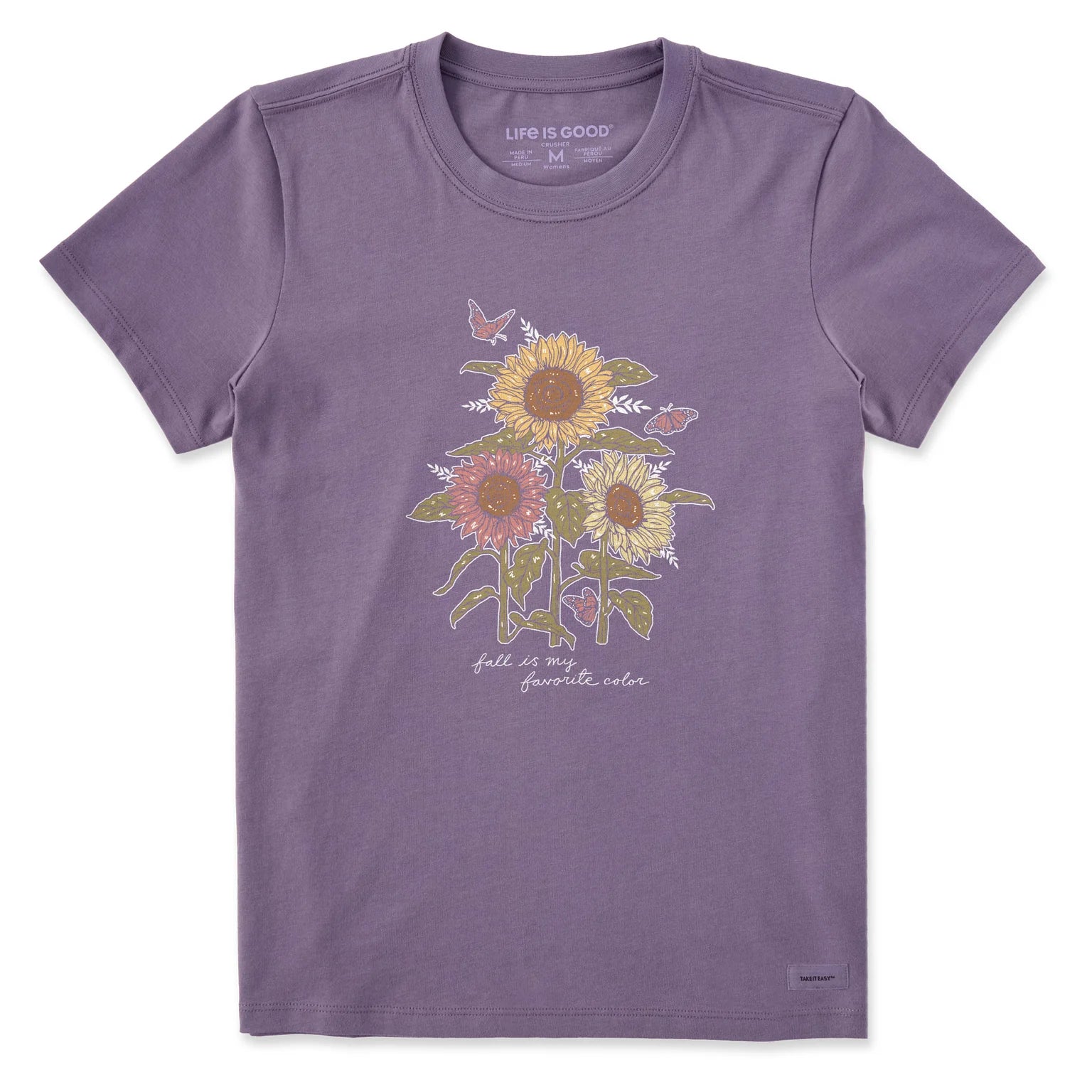 Women's Fall is my Favorite Sunflowers Short Sleeve Crusher Tee Shirt