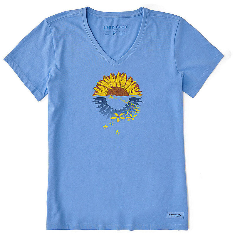 Women's Macro-Micro Sunflower Bike Ride Crusher Vee Shirt