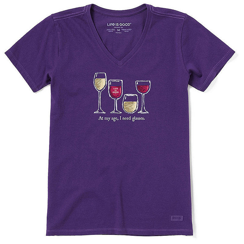 Women's I Need Wine Glasses Short Sleeve Vee Shirt