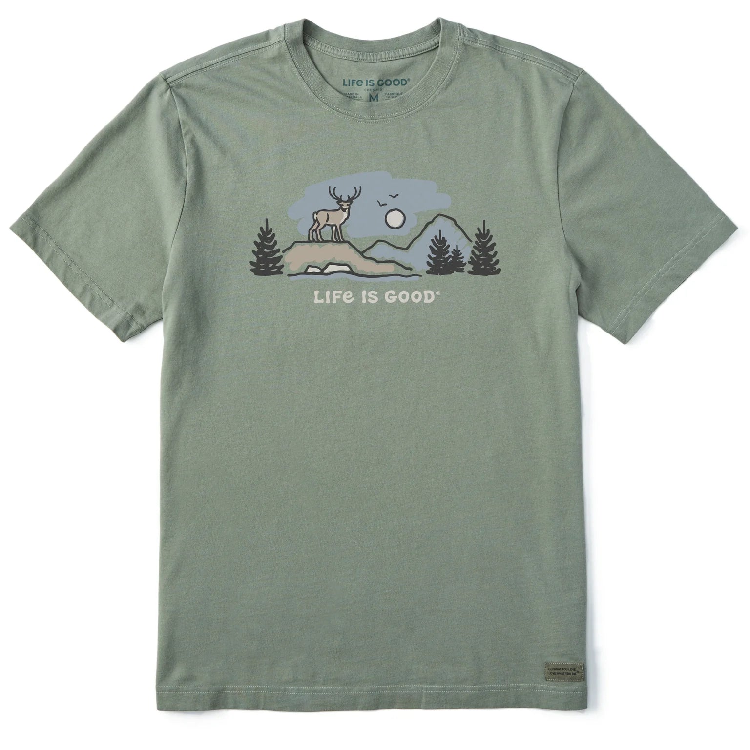 Men's White Tail Buck Vista Short Sleeve Crusher Tee Shirt