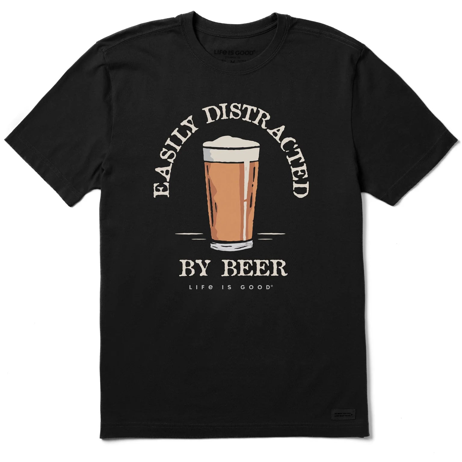 Men's Easily Distracted by Beer Short Sleeve Crusher Tee Shirt