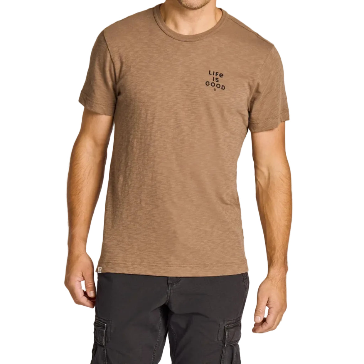 Men's Mountain Landscape Short Sleeve Slub Slim Fit Cotton Tee Shirt