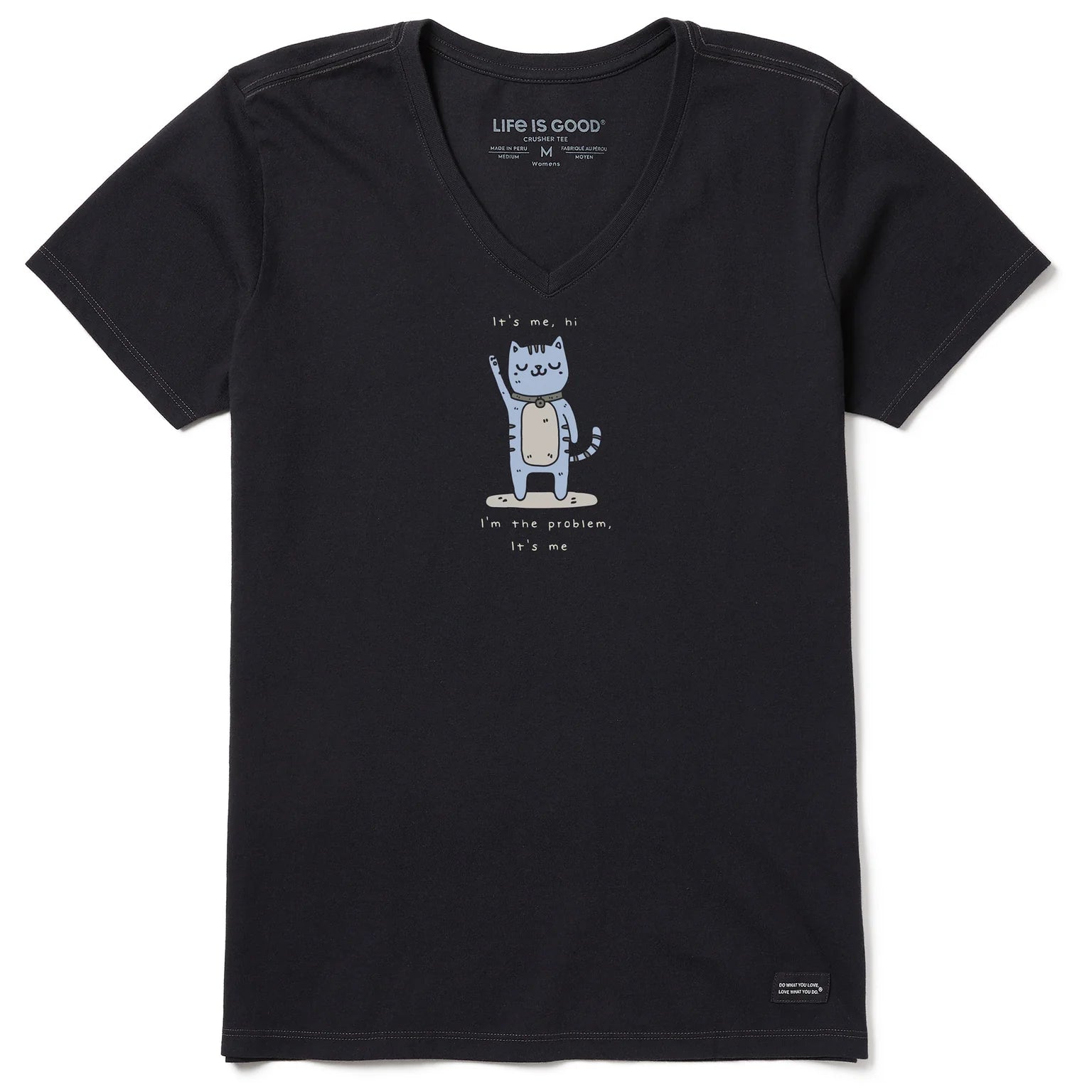 Women's It's Me The Problem Cat Short Sleeve Crusher-LITE Vee Shirt