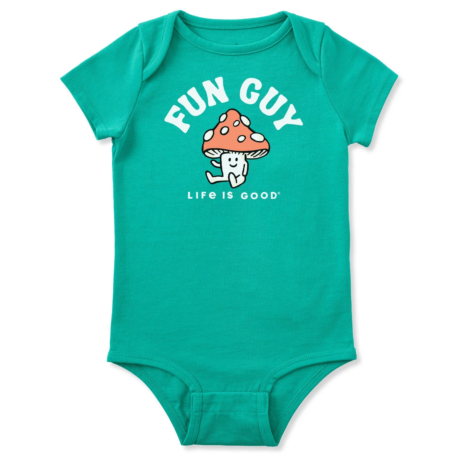 Infant Baby Fun Guy Mushroom Short Sleeve Crusher Bodysuit
