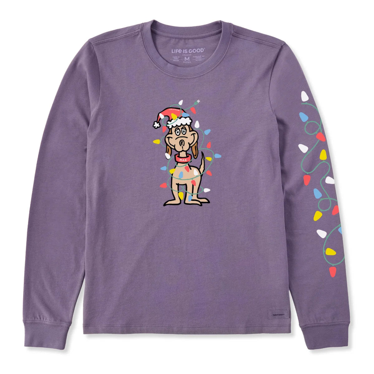 Women's Max Merry Woofmas Long Sleeve Crusher Tee Shirt
