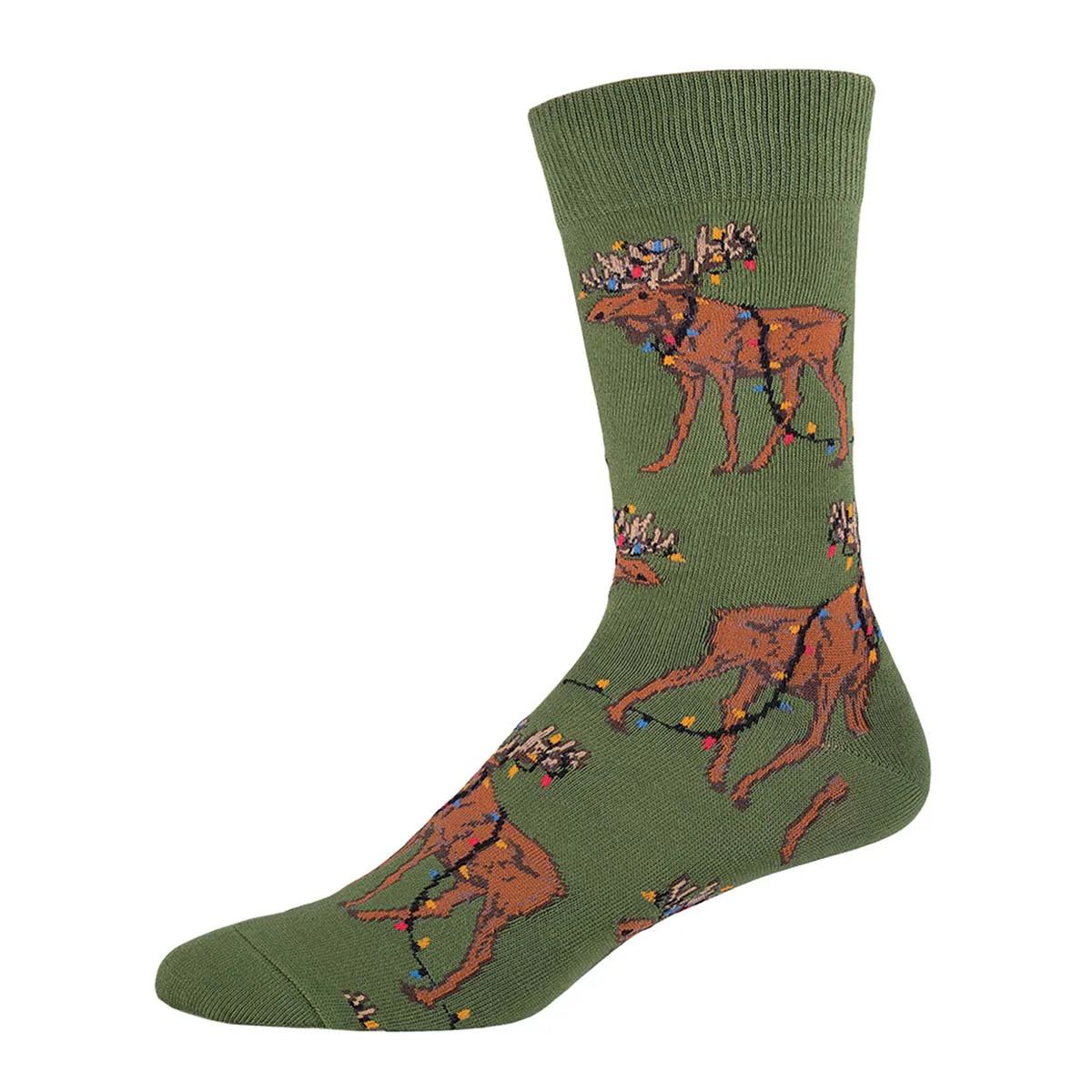 Men's Xmas Lights Moose Socks