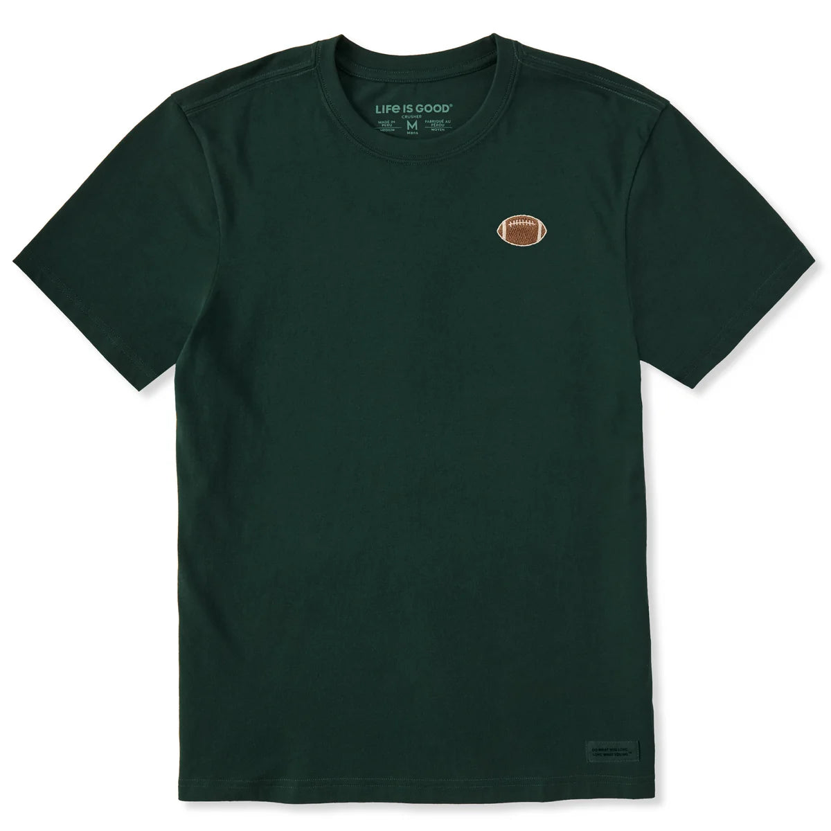 Men's Football Embroidery Short Sleeve Crusher Tee Shirt