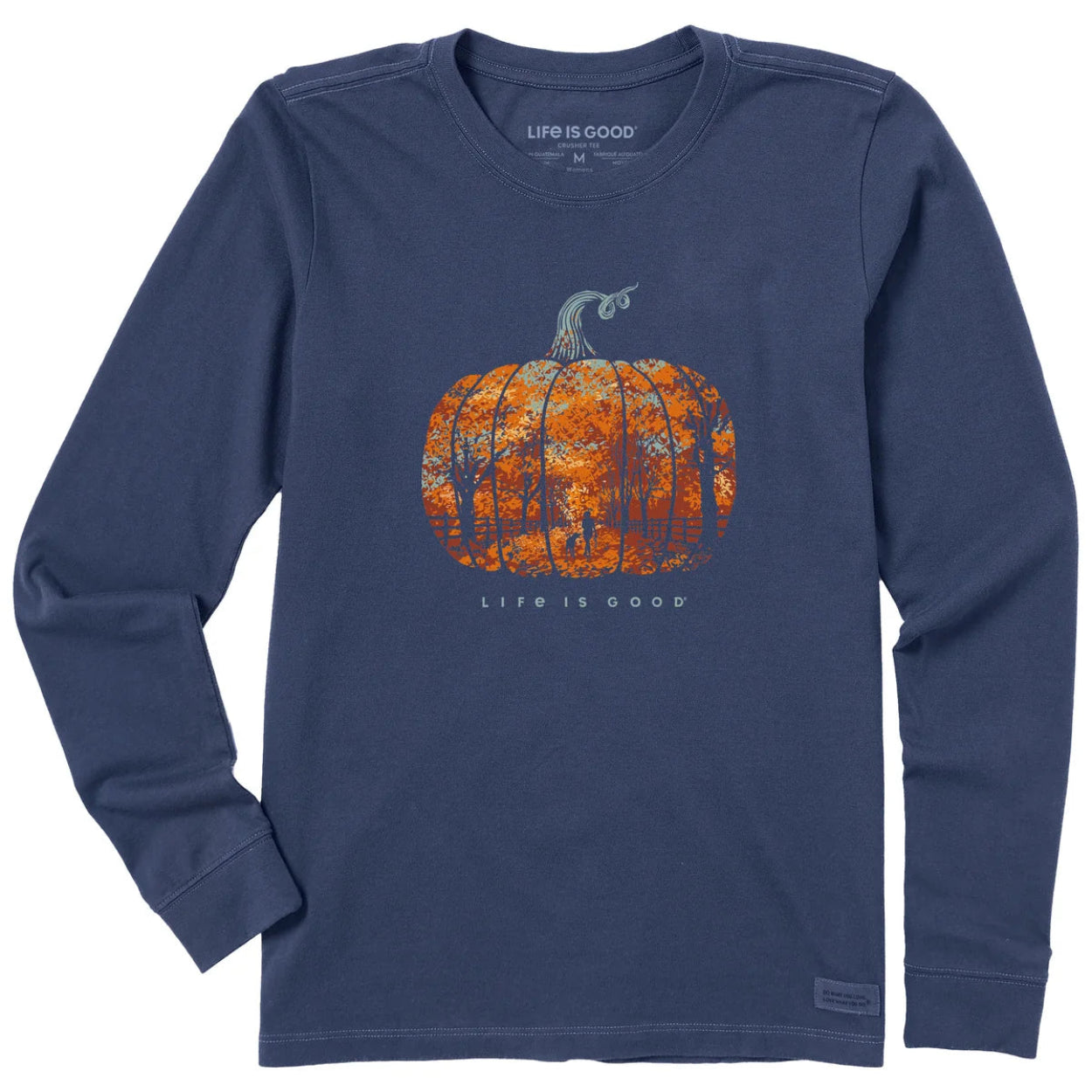 Women's Pumpkin Stroll Long Sleeve Crusher Tee Shirt