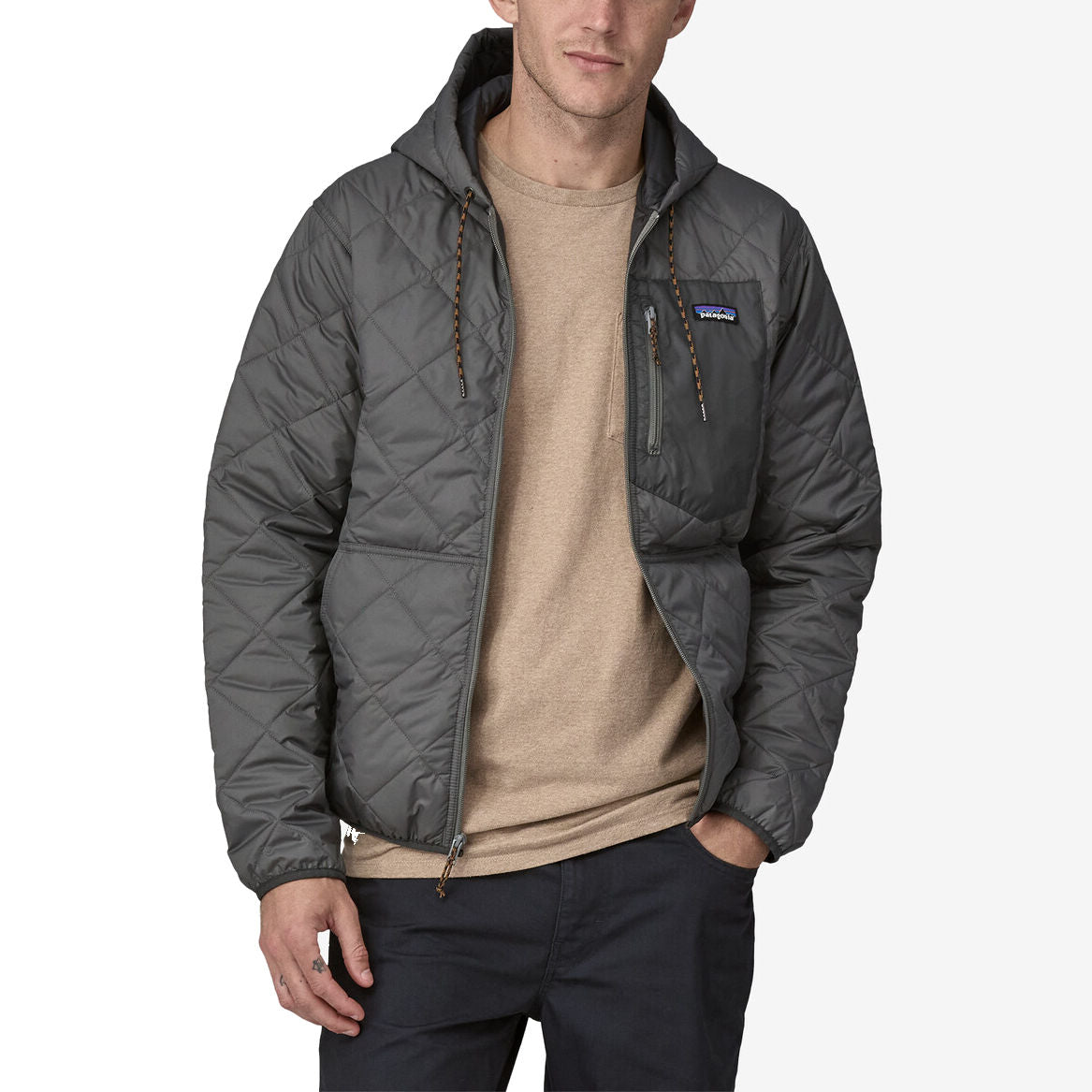 Men's Diamond Quilted Bomber Hoody