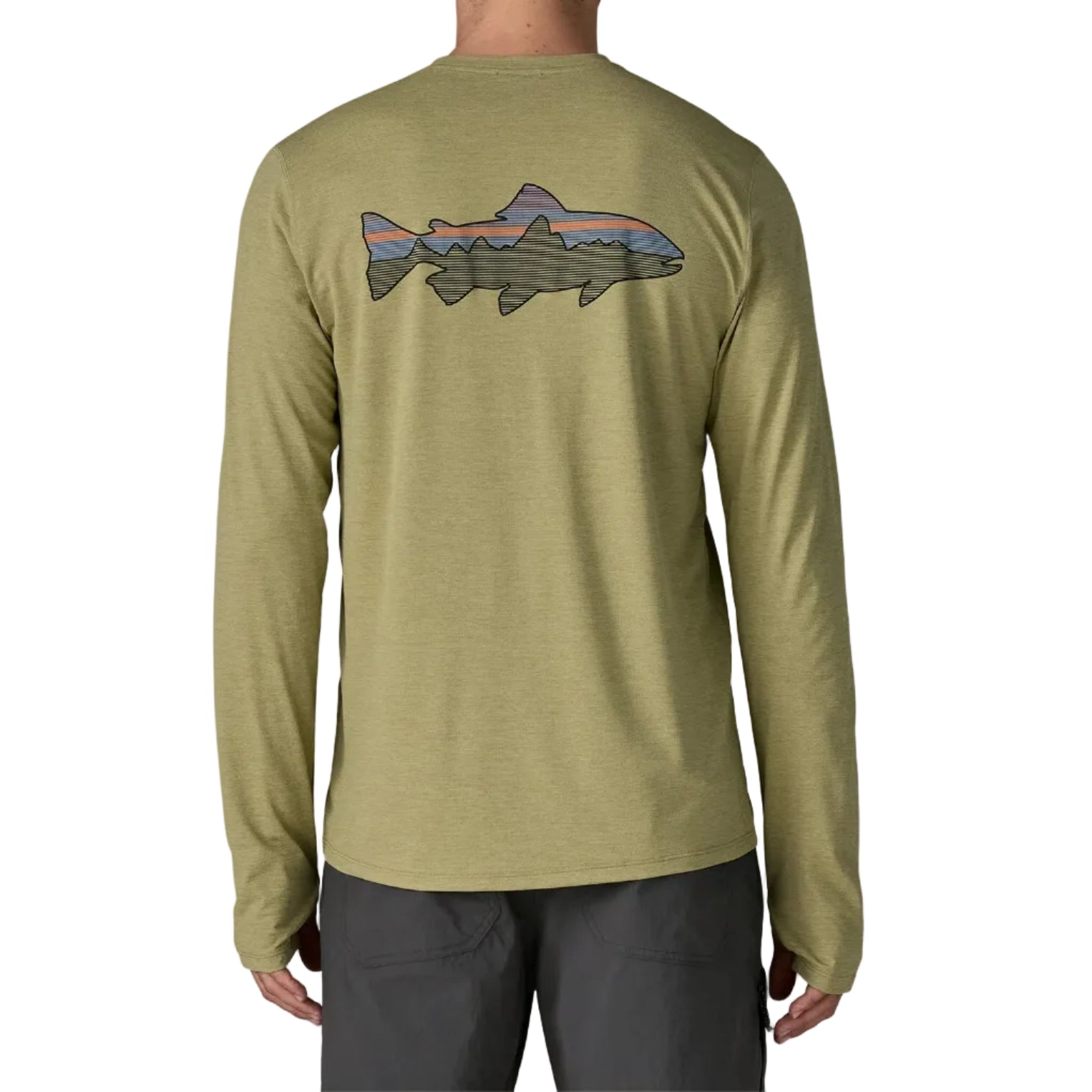 Men's Long-Sleeved Capilene Cool Breathable Sun Shirt--Fitz Roy Trout
