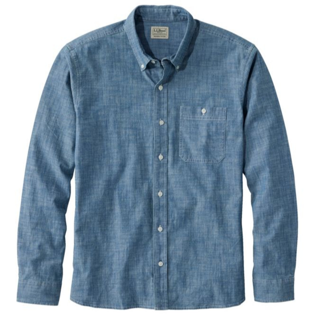 Men's Comfort Stretch Chambray Shirt Long Sleeve