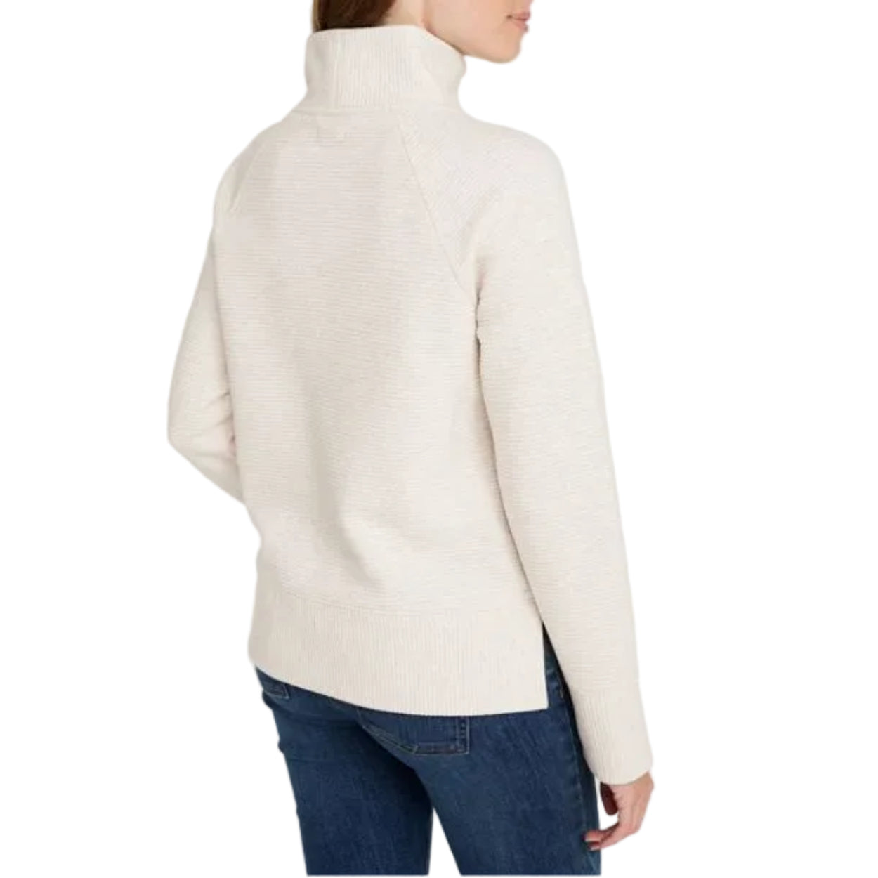 Women's Lakewashed Double-Knit Funnelneck Sweater